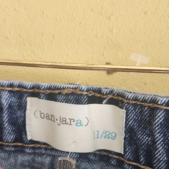 Distressed Blue Jean Shorts with Raw Hem - Picture 2 of 6
